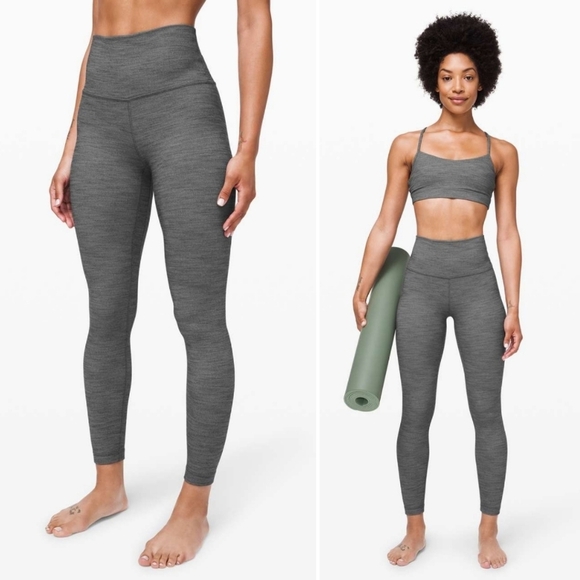 Lululemon Align Pant II 25" Mini Heathered Herringbone GRAY SIZE 2 STYLE W5CFGS - Picture 1 of 11